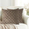 Luxe Home Cushion Cover Duble Side Rabbit Fur Diamond Design Covers Set of 2 Colour Taupe