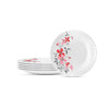 Larah by Borosil Fiore, Opalware Full Plate | 11 Inch | White | Set of 6