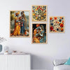 Kotart Traditional Painting For Wall Decoration Framed Madhubani Wall Art Paintings/Posters Set of 4 big Frames G