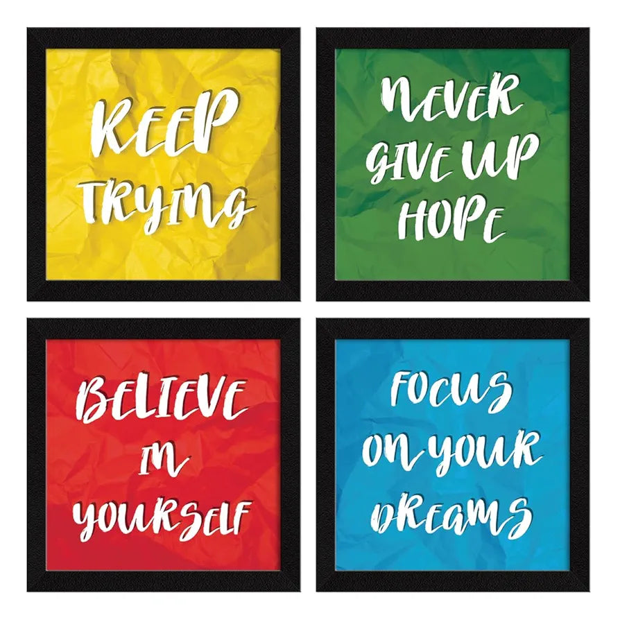 ArtX Paper Motivational Wall Frames Quotes Wall Art Painting Set of 4 ...
