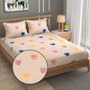 Fresh From Loom Floral Print 240 TC King Size Bedsheet Set Microfiber Anti Fade Includes 2 Pillow Covers Heart-Brown