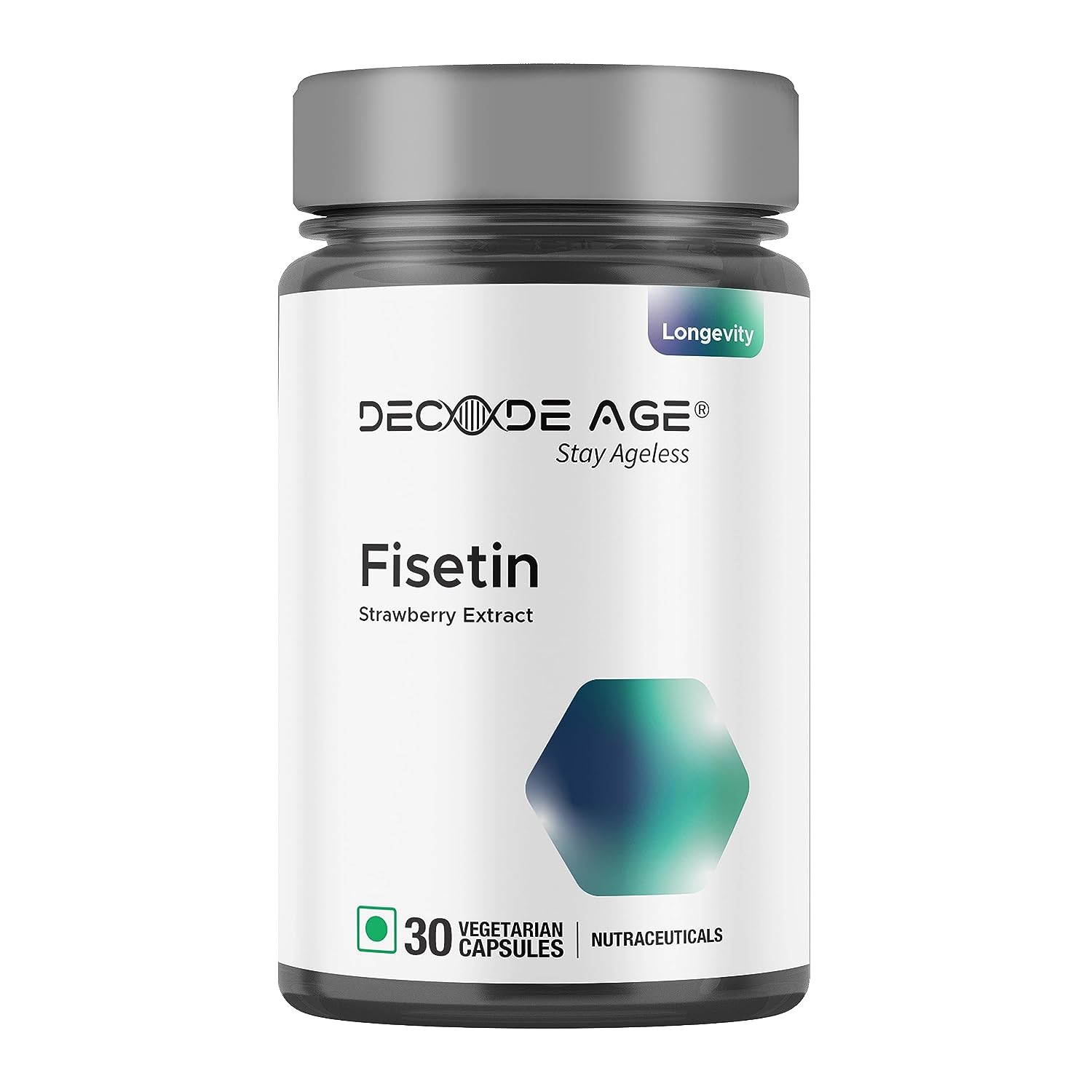 Decode Age 99% Pure Fisetin Supplement Capsules - 30 Capsules - DesiPick