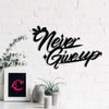 Ecraftindia Never Give Up Motivational Quote Black Engineered Wood Cutout Wall Art Decor