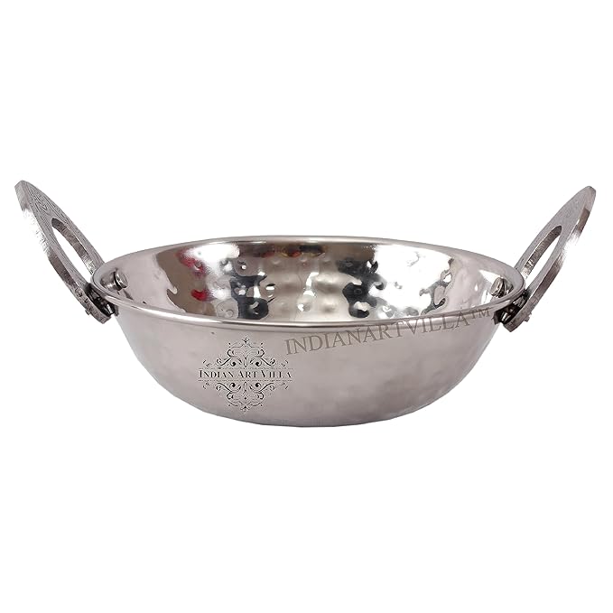 Indian Art Villa Steel Kadhai Kadai Wok Hammer Design - 200 gms