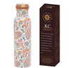 KC  Meena Pink Design Pure  Meena Pink DesignCopper Designer Water Bottle - 1000ml