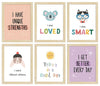 ArtX Paper Motivational-05 Quotes Wall Paintings for Kids Room Inspirational Multicolor Set of 6