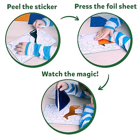 Skillmatics Art & Craft Activity Foil Fun Animals No Mess Art for Kids Creative Activity