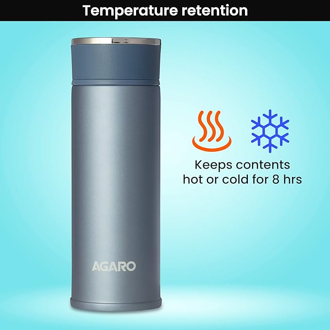 Agaro Elite Stainless Steel Vacuum Flask 480 ml | Double Walled Vacuum Insulated, Copper Insulated