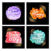 ArtX Paper Motivational Quotes AXJ00137-MOT Keep Moving Wall Art Painting With Frame Set of 4
