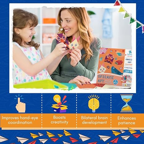 PepPlay 3D Origami Paper With Booklet And Stickers Educational Brain Boosting Activity Mess Paper Craft