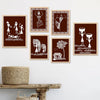 Kotart Warli Art Digital Paintings with Frame Pack of 6 art 3
