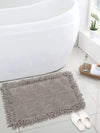 Saral Home Easy Living Cotton Shaggy Mat Colour Light Grey