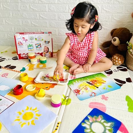 Toykraftt Finger Painting For Toddlers 4-in-1 Activity Toys For 2+ Year Old Painting Mega Kit