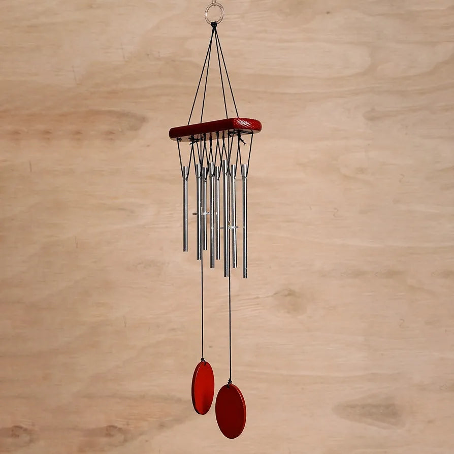 sculpmart Wood Wind Chimes Red 8-Pipe - DesiPick