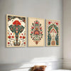 ArtX Paper Madhubani - 02 Paintings with Frame Set of 3