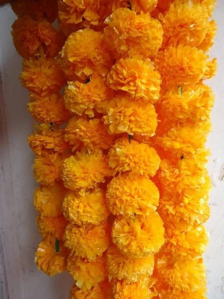 10 Pcs Artificial Marigold Garland Toran For Decoration Long Garlands Toran Indian Genda Phool 140 cm