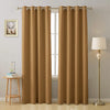 Cloth Fusion Blackout Door Curtains 8 Feet Long Set of 2 Mustard Colour