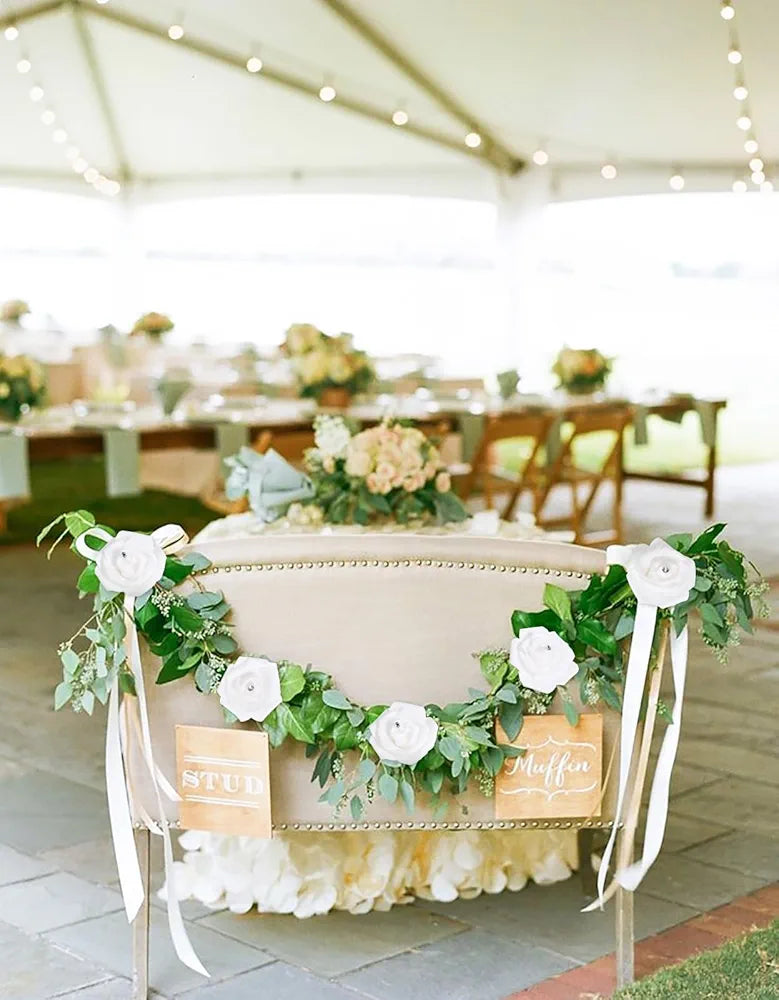 100PCS White Rose Artificial Flower Heads Real Looking Stemless Foam Roses Fake Flowers Bulk with Crystal White with Crystal