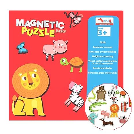 CocoMoco Kids Magnetic Puzzles for Kids 30+ Pieces Animal Puzzle Birth ...