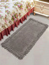 Saral Home Shaggy Soft Cotton Durable & Washable Multipurpose Bedside Runner Colour Light Grey