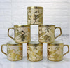 Femora Bone China Gloden Tea Cup Weaver Love Glod set of 6 - 800 gms