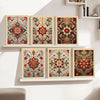 ArtX Paper Floral Patterns Botanical Art Paintings MadhuLeaves-SO6-01 With Frame Multicolor Set of 6