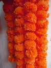 Plastic 10 Pcs Indian Handmade Artificial Marigold Garland Flowers Long Toran Genda Phool 4.5-4.9Ft 5 Yellow + 5 Orange 10 Strings