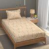 Fresh From Loom Microfiber Soft Cotton Bedsheet for Single Bed 1 Pillow Cover 200 TC Multicolor Rodeo Dust