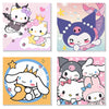 Hasthip 4pcs Diy Oil Painting Paint By Numbers Kits 7.8 Inches Cartoon Sanrio Anime Framed Canvas Oil Wall Decor