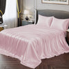 Cloth Fusion Satin Bedsheet for King Size Bed Set of 1 Satin 2 Pillow Covers H603 115 TC Baby Pink