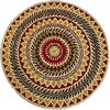 The Home Talk Tufted Round Wool Carpet Anti-Skid Backing Area Rugs for Living Room 3 Diameter Multi Rangoli