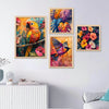 Kotart Floral Wall Art wall poster with Glass Frames Hanging for Wall frames Set of 4 big frames I
