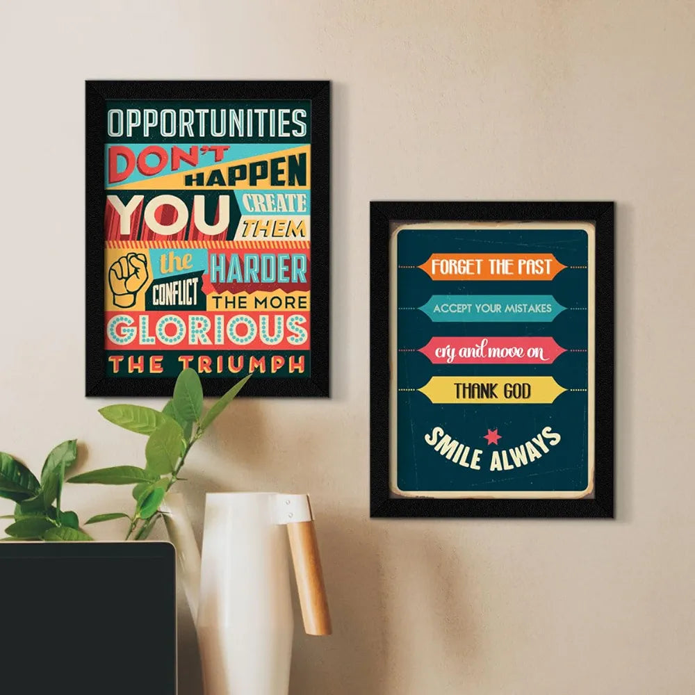 ArtX Paper Motivational Quotes Wall Frames AXF00115-MOT Set of 4 - DesiPick