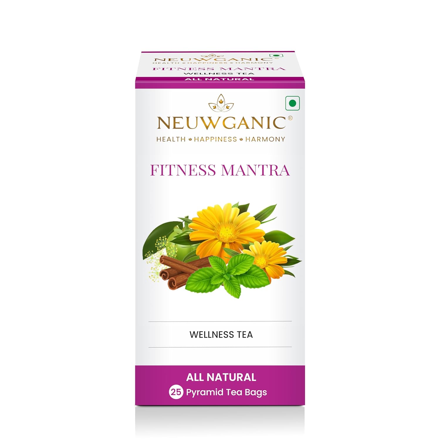 Neuwganic - Fitness Mantra Wellness Tea Bags - 50 Grams - 25 Pyramid Tea Bags