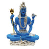 Gold Art India Resin 999 Silver Plated Blue Shiva Idol Blue
