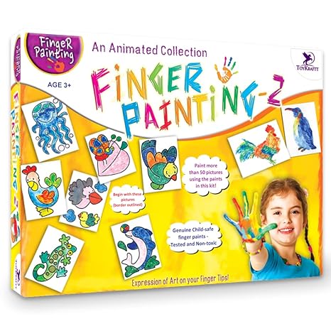 Toykraftt Finger Painting 2 Child Safe Finger Painting Kit To Paint Animals Art And Craft