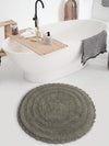 Sashaa World Round Reversible Crochet Bath Mat Cotton & Quick Dry Bath Rug