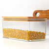 Anko 1 Litre Acrylic Airtight Food Storage Container with Bamboo Wood Lid | BPA-Free | Clear