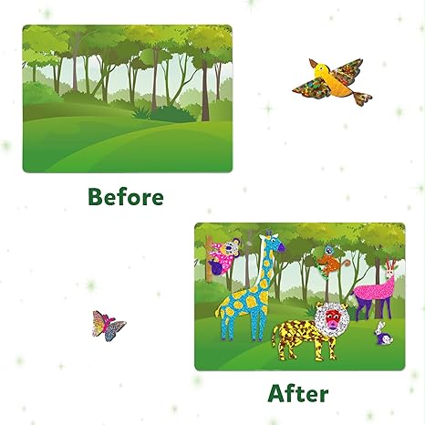 Skillmatics Art & Craft Activity Foil Fun Animals No Mess Art for Kids Creative Activity
