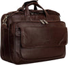 Synthetic Leather Briefcase 15.6 Inch Dark Brown Laptop Expandable Messenger Shoulder Office Bag with Strap for Men and Women