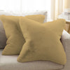 Luxe Home Cushion Cover One Side Rabbit Fur Plain Design Covers Set of 2 Colour Anti Gold