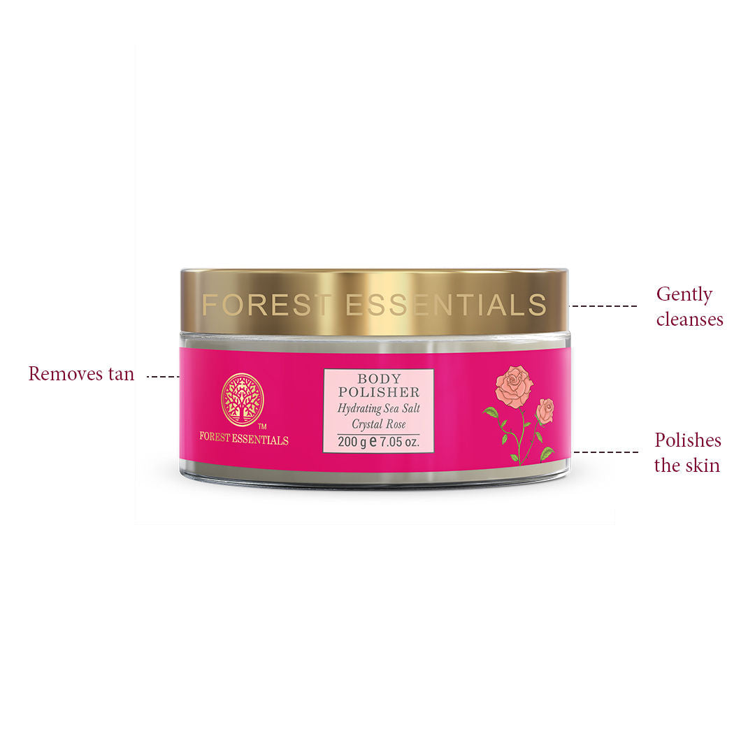 Forest Essentials Body Polisher Hydrating Sea Salt Crystal Rose - 200 ...