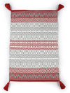 Sashaa World Handwoven Cotton Rug Colour Red and Grey