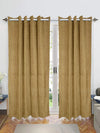 Saral Home Pacman Chenille Blackout Long Door Curtains 2pc Gold