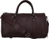 Leather Duffle Bag for Travel with Shoe Pocket for Men and Women Made of Textured Leatherette with Detachable Shoulder Strap Cabin Bag | Brown Colour