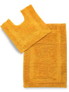 Sashaa World Solid Anti-skid Cotton Bathmat And Contour Set For Bathroom Colour Yellow
