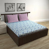 Divine Casa 144 TC 100% Pure Cotton Double Bed Bedsheet with 2 Pillow Covers Bloom Floral Colour Lavender Blue