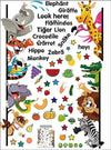 Jaamso Royals Multicolor Cartoon Animals Wall Sticker Waterproof and Removable Cartoon Animals Wall Sticker