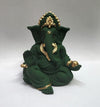 Gold Art India Terracotta Green Gaddi Ganesha for Car Dashboard Home Decor Gadditerracotta green