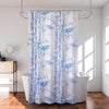 Kuber Industries Shower Curtain Bathroom Shower Curtain 8 Rings Curtain Bamboo Print Blue